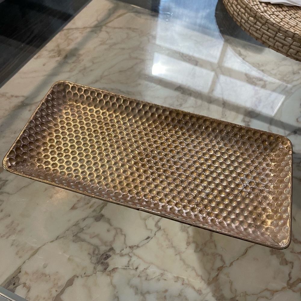 Gold metal decorative tray